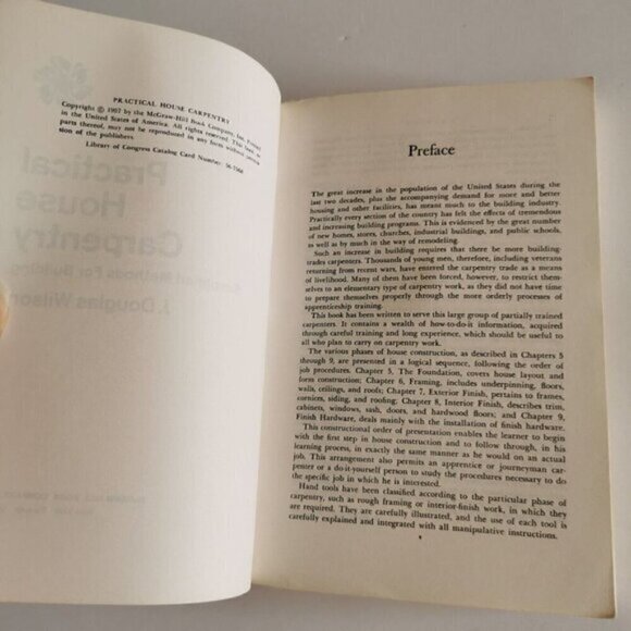 1957 Practical House Carpentry Book Wilson Craftsman Building Simplified Vintage - Picture 5 of 9